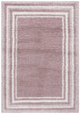 Safavieh Border & Stripe Shag 200 4'-5" x 6'-5" Rug in Pink / Ivory