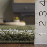 Safavieh Border & Stripe Shag 200 4'-5" x 6'-5" Rug in Green