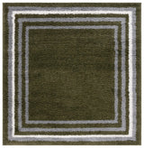 Safavieh Border & Stripe Shag 200 6'-7" x 6'-7" Rug in Green