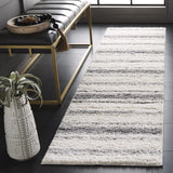 Safavieh Border & Stripe Shag 200 2'-2" x 8'-0" Rug in Ivory / Grey