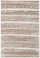 Safavieh Border & Stripe Shag 200 4'-5" x 6'-5" Rug in Beige / Ivory