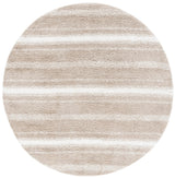 Safavieh Border & Stripe Shag 200 6'-7" x 6'-7" Rug in Beige / Ivory