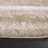 Safavieh Border & Stripe Shag 200 6'-7" x 6'-7" Rug in Beige / Ivory