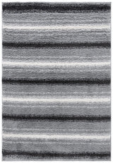 Safavieh Border & Stripe Shag 200 4'-5" x 6'-5" Rug in Grey / Black