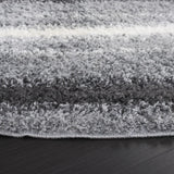 Safavieh Border & Stripe Shag 200 6'-7" x 6'-7" Rug in Grey / Black