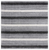Safavieh Border & Stripe Shag 200 6'-7" x 6'-7" Rug in Grey / Black