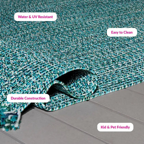 Safavieh Braided 300 5'-0" x 8'-0" Rug in Turquoise
