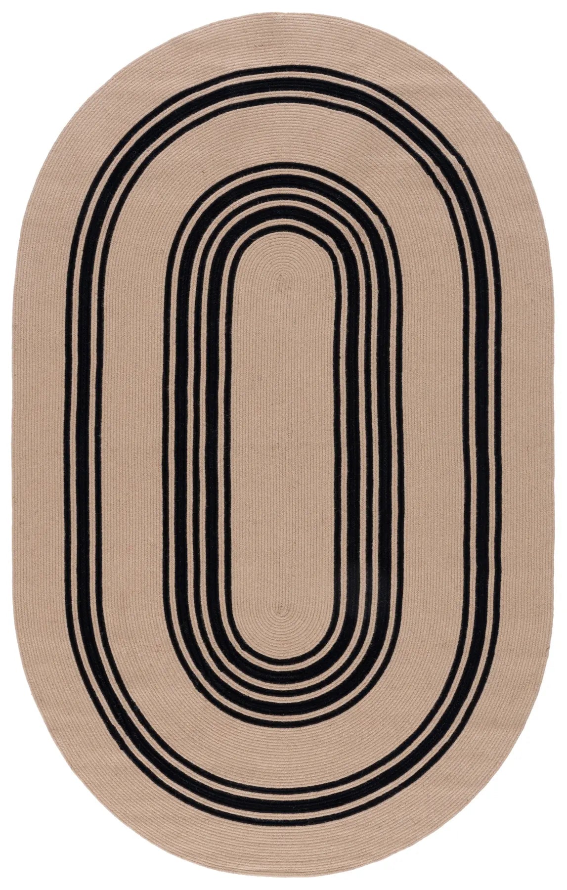 Safavieh Braided 800 5'-0" x 8'-0" Rug in Natural / Black