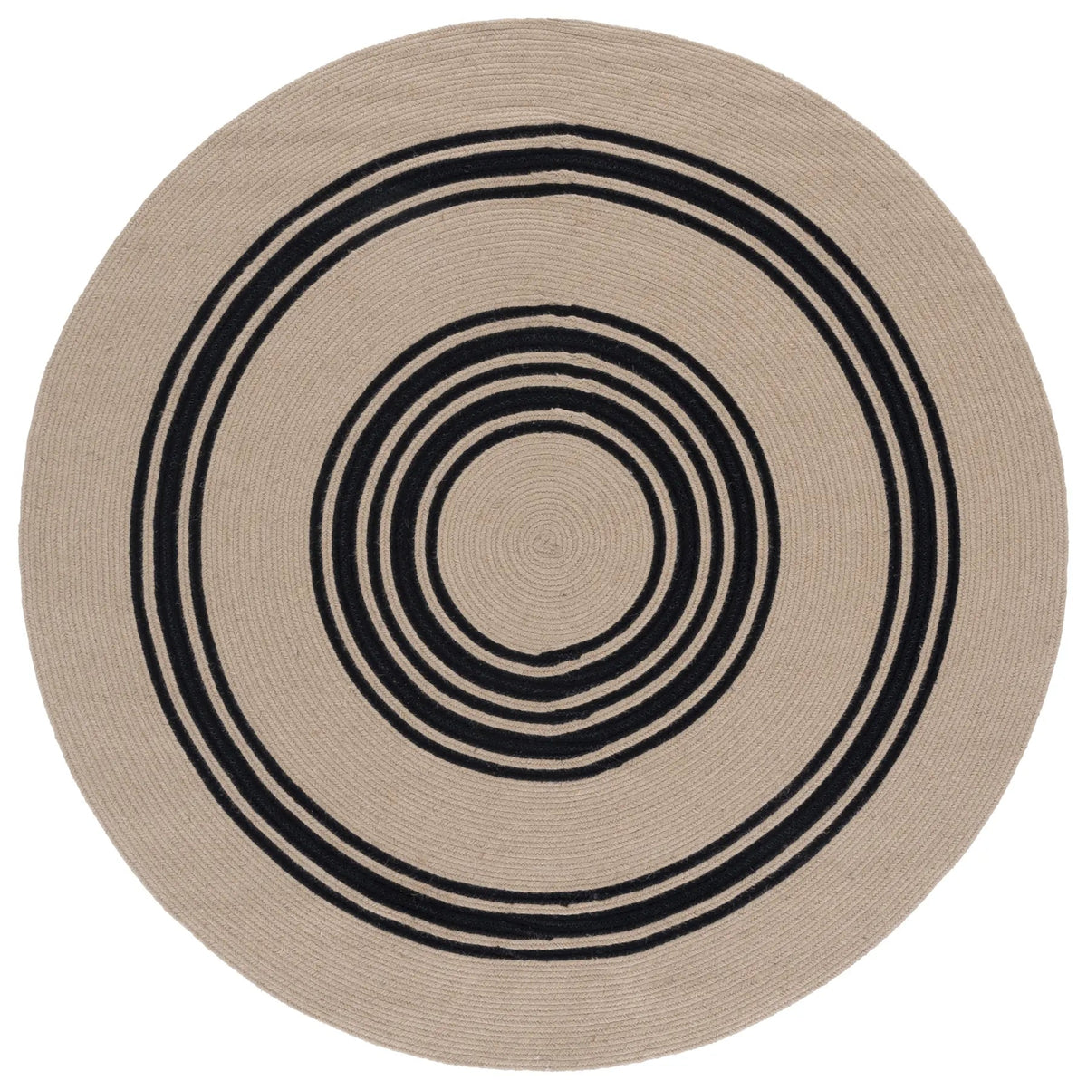 Safavieh Braided 800 5'-0" x 5'-0" Rug in Natural / Black