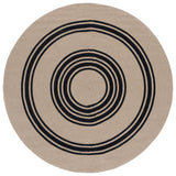 Safavieh Braided 800 5'-0" x 5'-0" Rug in Natural / Black