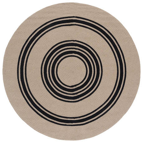 Safavieh Braided 800 5'-0" x 5'-0" Rug in Natural / Black