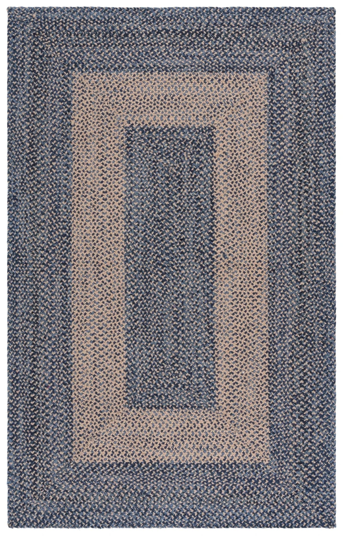 Safavieh Braided 800 4'-0" x 6'-0" Rug in Natural / Blue