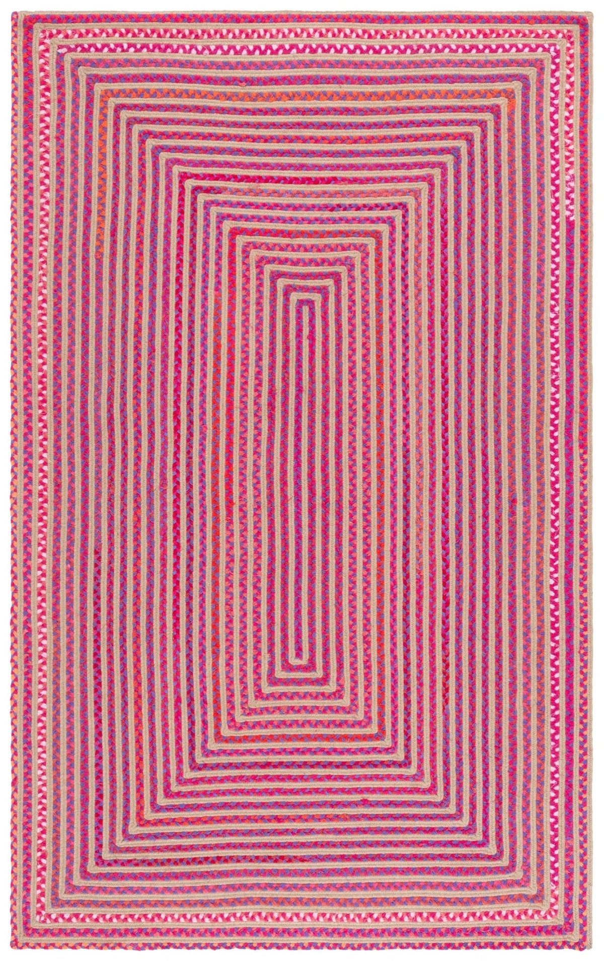 Safavieh Braided 800 4'-0" x 6'-0" Rug in Natural / Red