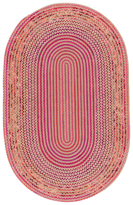 Safavieh Braided 800 5'-0" x 8'-0" Rug in Natural / Red