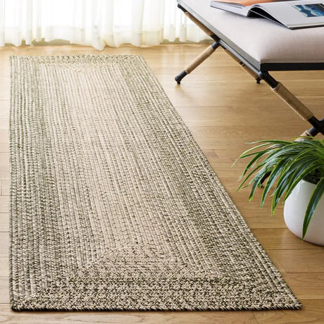 Safavieh Braided 2'-3" x 8'-0" Rug in Beige / Green