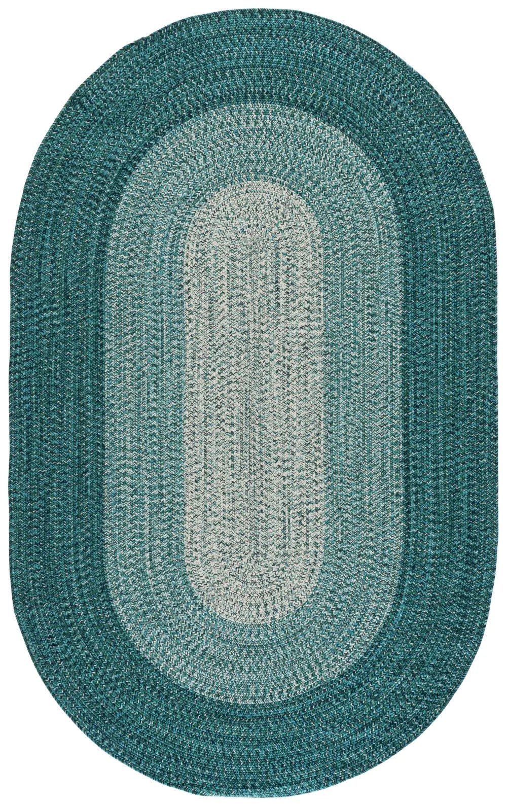Safavieh Braided 5'-0" x 8'-0" Rug in Ivory / Turquoise