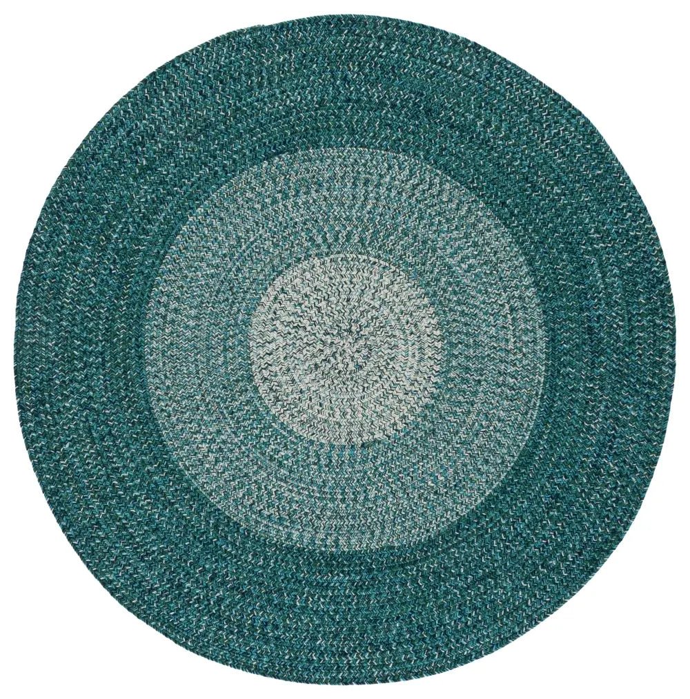 Safavieh Braided 5'-0" x 5'-0" Rug in Ivory / Turquoise