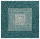 Safavieh Braided 5'-0" x 5'-0" Rug in Ivory / Turquoise