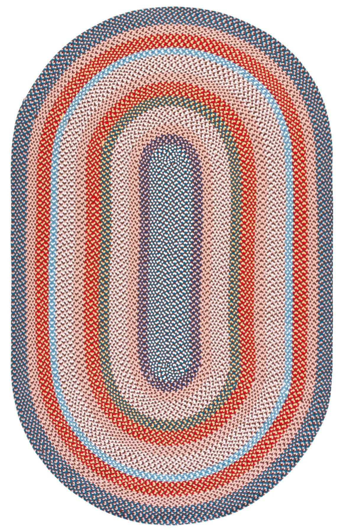 Safavieh Braided 5'-0" x 8'-0" Rug in Rust / Multi