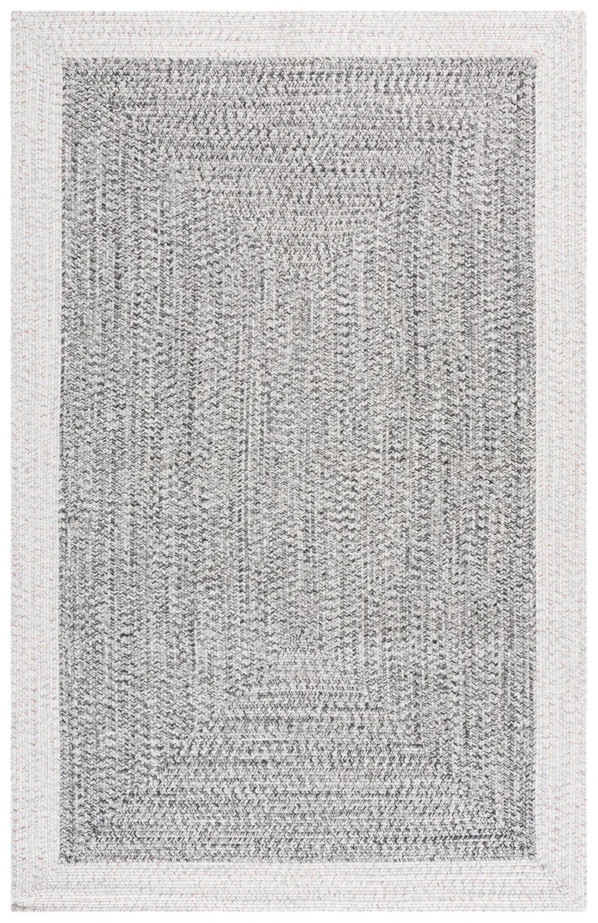 Safavieh Braided 4'-0" x 6'-0" Rug in Ivory / Grey Black