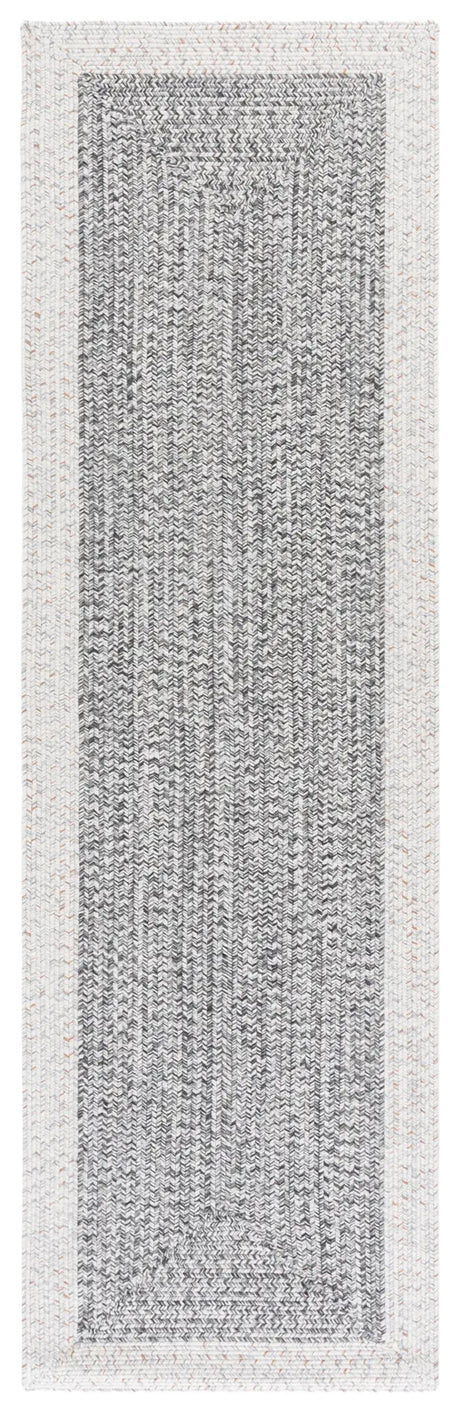 Safavieh Braided 2'-3" x 8'-0" Rug in Ivory / Grey Black