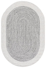 Safavieh Braided 4'-0" x 6'-0" Rug in Ivory / Grey Black
