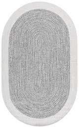 Safavieh Braided 5'-0" x 8'-0" Rug in Ivory / Grey Black