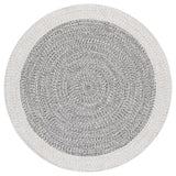 Safavieh Braided 5'-0" x 5'-0" Rug in Ivory / Grey Black