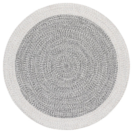 Safavieh Braided 5'-0" x 5'-0" Rug in Ivory / Grey Black