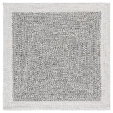 Safavieh Braided 5'-0" x 5'-0" Rug in Ivory / Grey Black