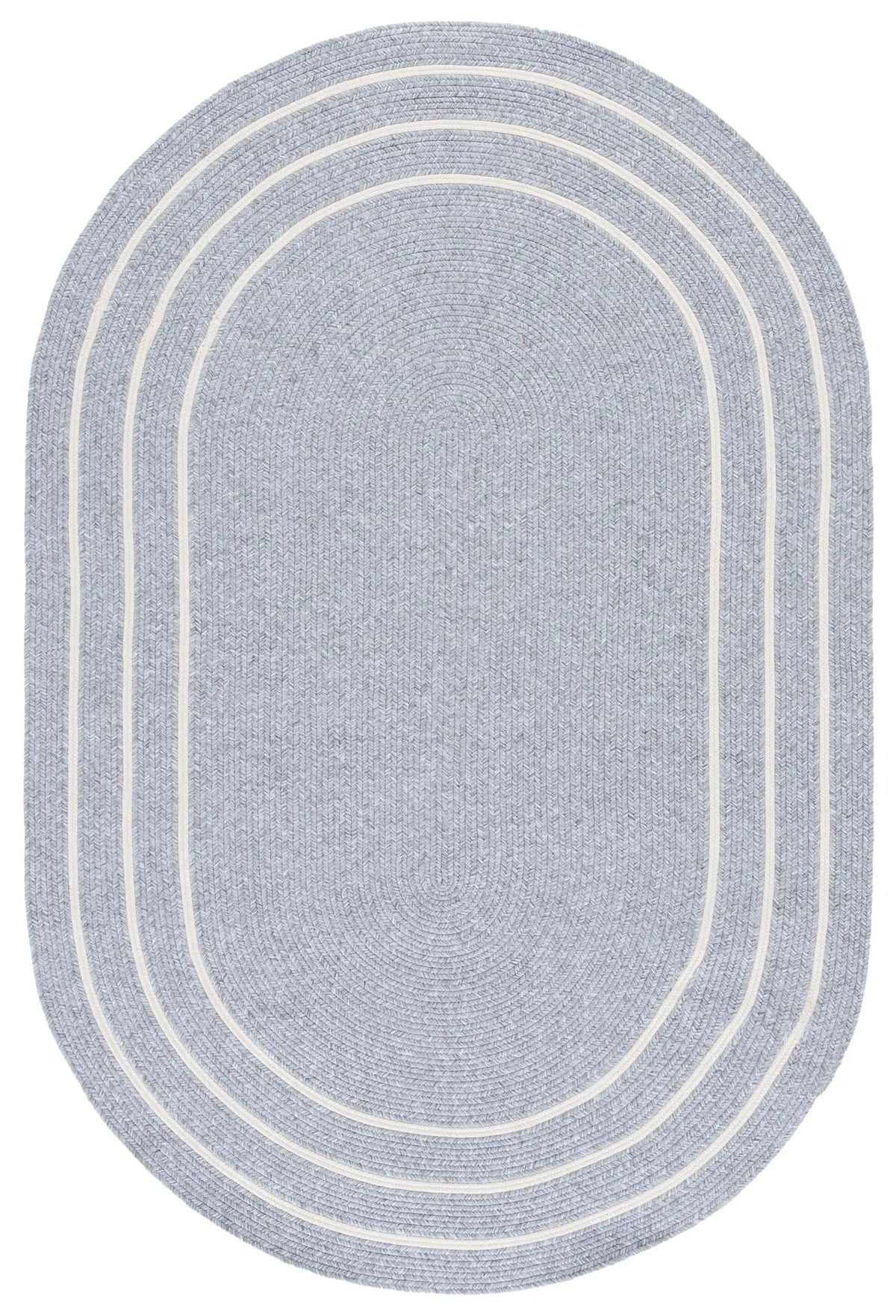Safavieh Braided 4'-0" x 6'-0" Rug in Light Grey / Ivory