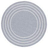 Safavieh Braided 5'-0" x 5'-0" Rug in Light Grey / Ivory