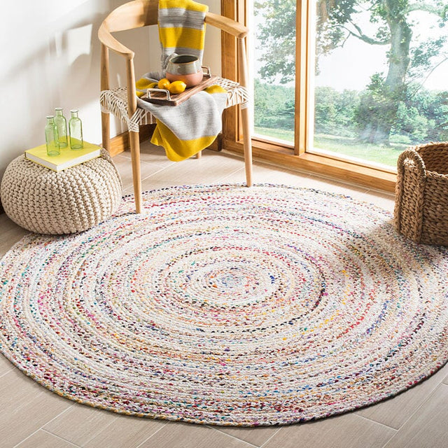 Safavieh Braided Brd210B Ivory/Multi Rug.