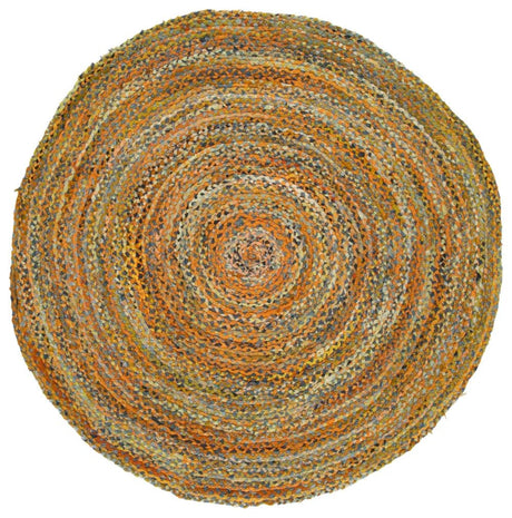 Safavieh Braided 6'-0" x 6'-0" Rug in Yellow / Brown
