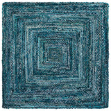 Safavieh Braided 6'-0" x 6'-0" Rug in Teal / Blue