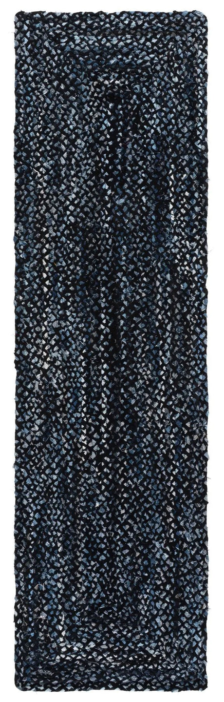 Safavieh Braided 2'-3" x 8'-0" Rug in Black / Blue