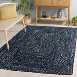 Safavieh Braided 4'-0" x 6'-0" Rug in Black / Blue