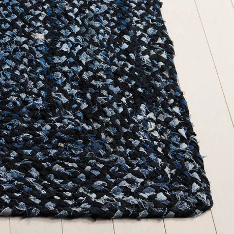 Safavieh Braided 4'-0" x 6'-0" Rug in Black / Blue