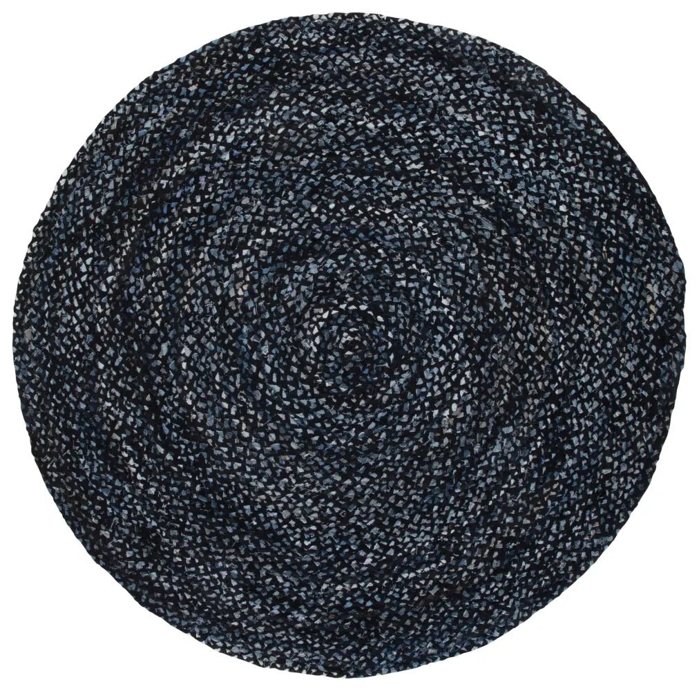 Safavieh Braided 6'-0" x 6'-0" Rug in Black / Blue