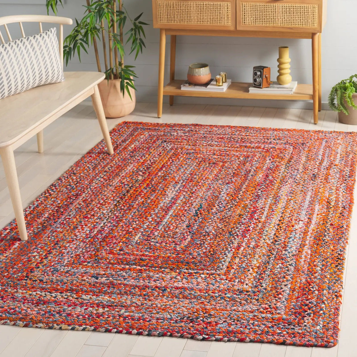 Safavieh Braided 4'-0" x 6'-0" Rug in Orange / Rust