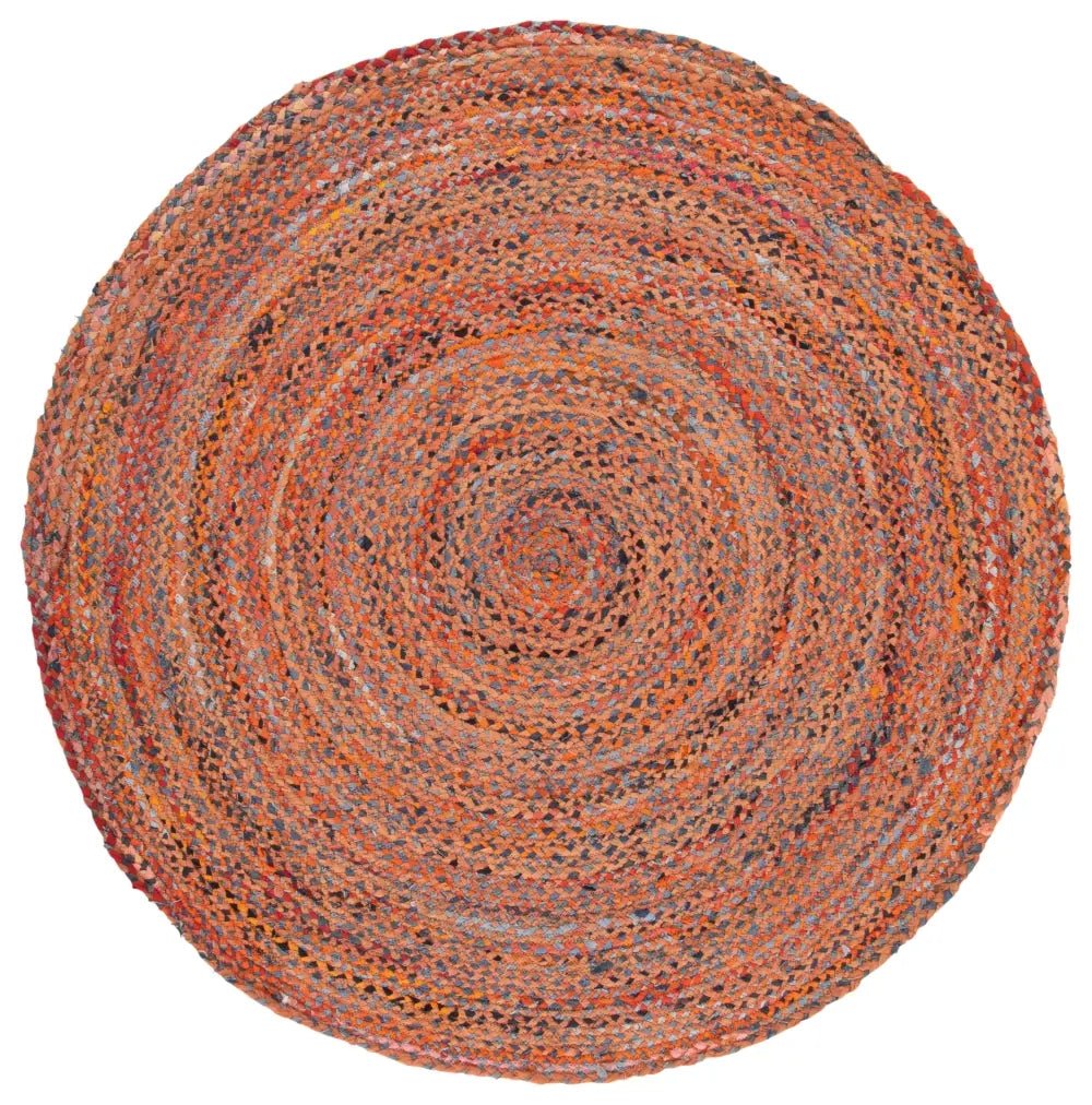 Safavieh Braided 6'-0" x 6'-0" Rug in Orange / Rust