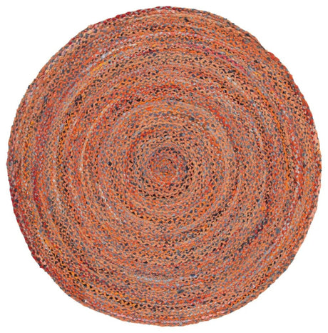 Safavieh Braided 6'-0" x 6'-0" Rug in Orange / Rust