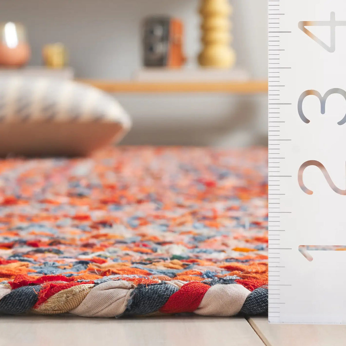Safavieh Braided 4'-0" x 6'-0" Rug in Orange / Rust