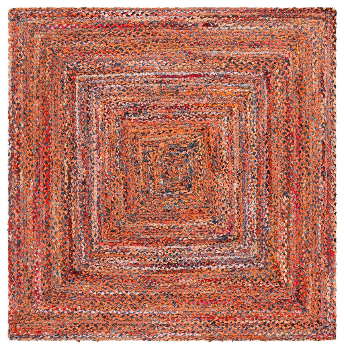 Safavieh Braided 6'-0" x 6'-0" Rug in Orange / Rust