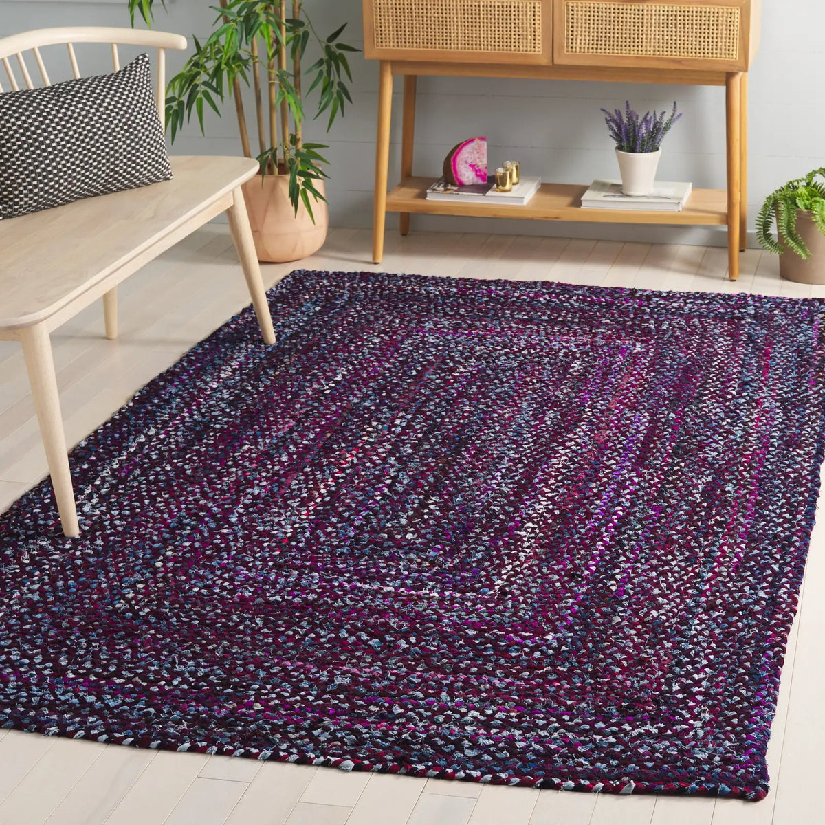 Safavieh Braided 4'-0" x 6'-0" Rug in Purple / Blue
