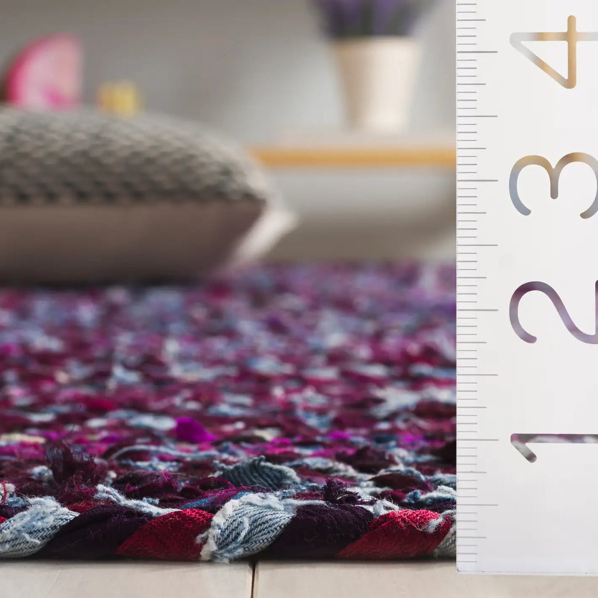 Safavieh Braided 4'-0" x 6'-0" Rug in Purple / Blue