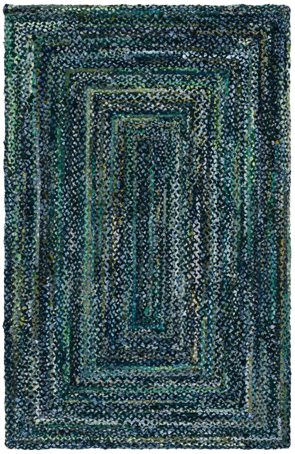 Safavieh Braided 4'-0" x 6'-0" Rug in Dark Green / Blue