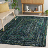 Safavieh Braided 4'-0" x 6'-0" Rug in Dark Green / Blue
