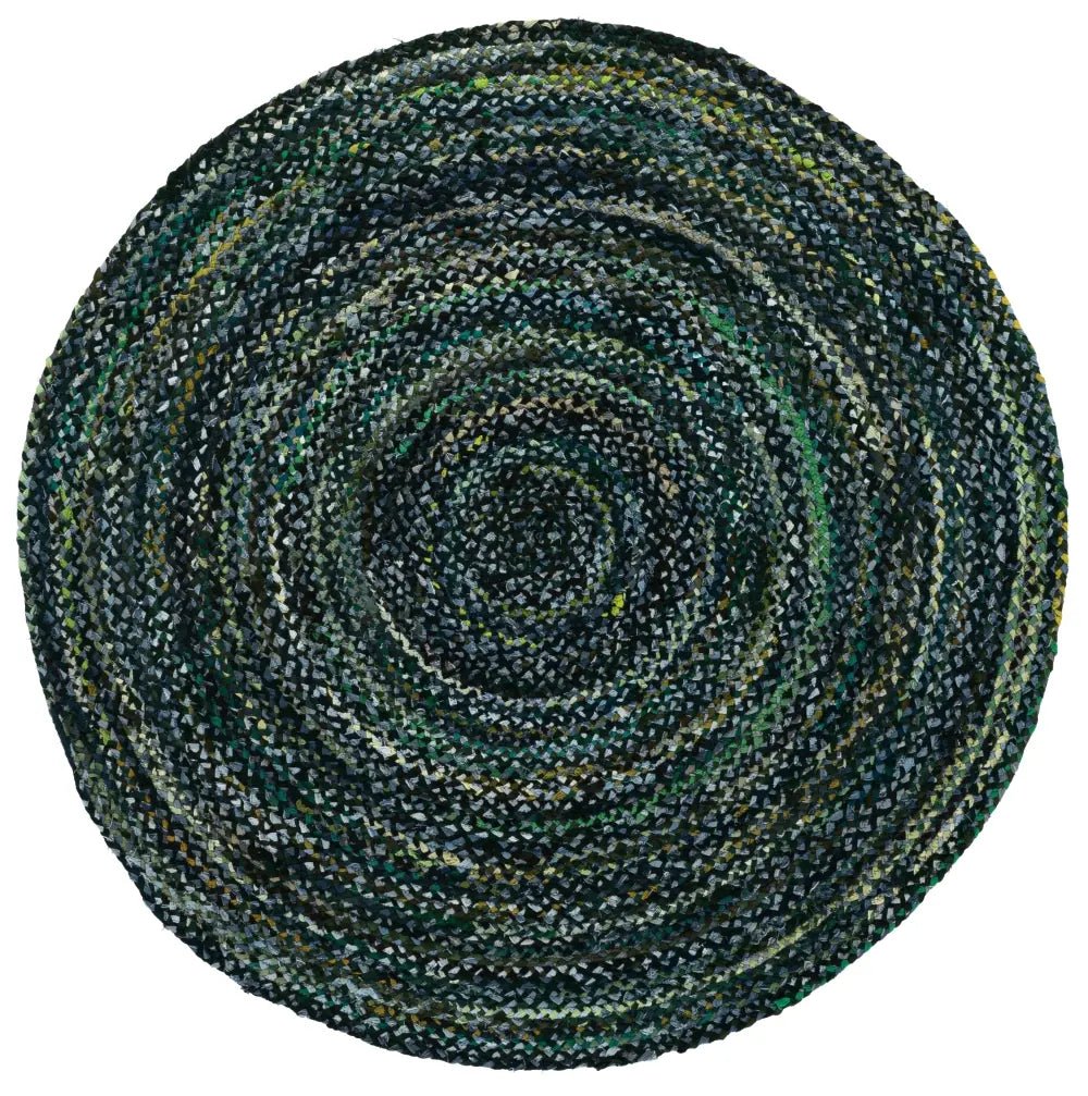 Safavieh Braided 6'-0" x 6'-0" Rug in Dark Green / Blue