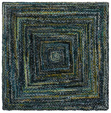 Safavieh Braided 6'-0" x 6'-0" Rug in Dark Green / Blue
